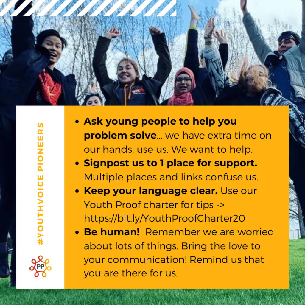 Engaging young people in problem-solving and support through communication and language clarity.