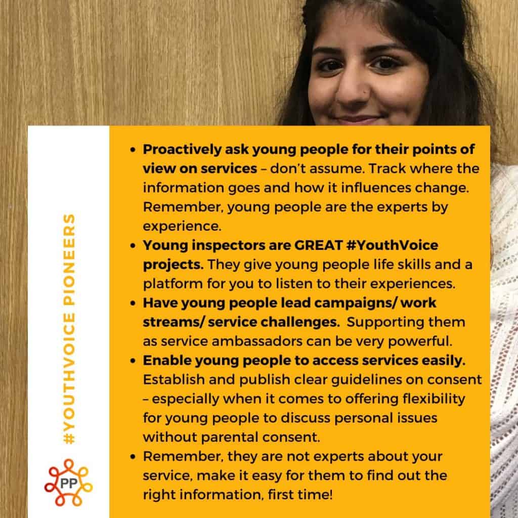 Young woman speaking at a youth participation event, promoting youth voice and engagement.