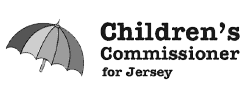 Children's Commissioner logo with umbrella for Jersey.